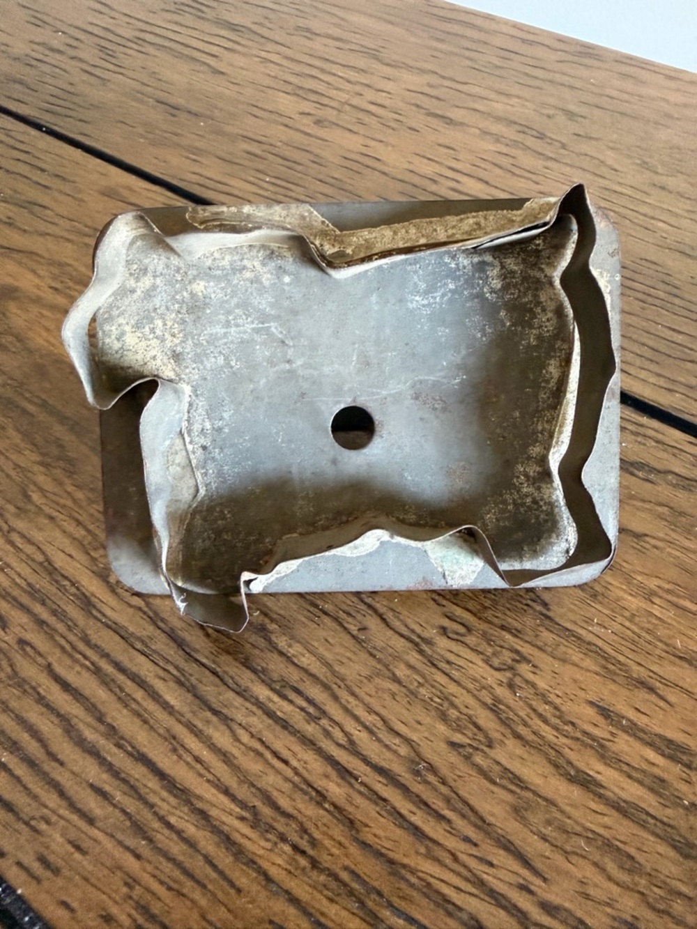 Antique Primitive Hand Soldered Tin Cookie CUTTER w/Handle Animal Dog Lion